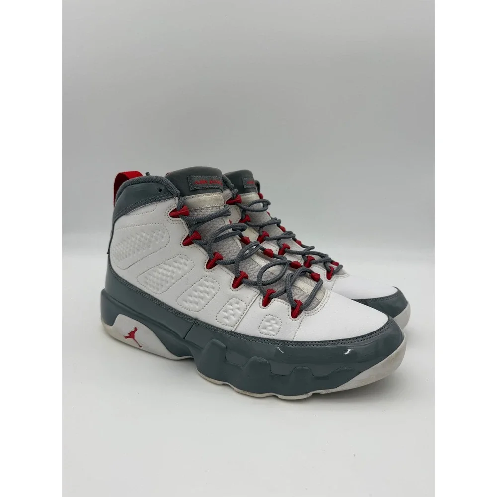 Air Jordan 9 Retro Fire Red White Grey CT8019-162 Mens 11.5 Basketball Sneakers